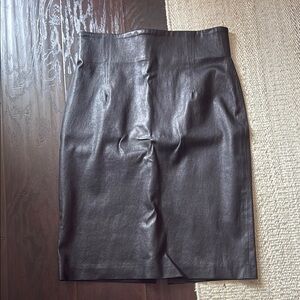 ThePerfext Black Leather Skirt
